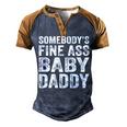 Somebodys Fine Ass Baby Daddy Men's Henley Shirt Raglan Sleeve 3D Print T-shirt Blue Brown