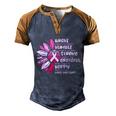 Sunflower Pink Ribbon Breast Caner Men's Henley Shirt Raglan Sleeve 3D Print T-shirt Blue Brown