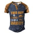 This Guy Is Going To Be Daddy Promoted To Daddy Fathers Day Gift Men's Henley Shirt Raglan Sleeve 3D Print T-shirt Blue Brown