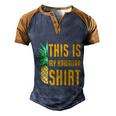This Is My Hawaiian Gift Men's Henley Shirt Raglan Sleeve 3D Print T-shirt Blue Brown