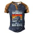Truck Driver Gift Real Drive Big Rigs Vintage Gift Men's Henley Shirt Raglan Sleeve 3D Print T-shirt Blue Brown