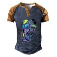 Turntable Dj Gorilla Splash Music Producer Monkey Dj Disc Gift Men's Henley Shirt Raglan Sleeve 3D Print T-shirt Blue Brown
