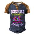 Bonus Dad Of The Birthday Girl Roller Skates Bday Skating Men's Henley Shirt Raglan Sleeve 3D Print T-shirt Brown Orange