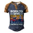 Born To Dive Forced To Work Scuba Diving Diver Funny Graphic Design Printed Casual Daily Basic Men's Henley Shirt Raglan Sleeve 3D Print T-shirt Brown Orange
