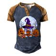 Cute Gnomes Happy Halloween Fall Candy Corn Pumpkin Men Kid  V3 Men's Henley Shirt Raglan Sleeve 3D Print T-shirt Brown Orange