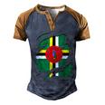 Dominica Flag   Men's Henley Shirt Raglan Sleeve 3D Print T-shirt Brown Orange
