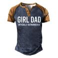 Girl Dad Officially Outnumbered Funny  Men's Henley Shirt Raglan Sleeve 3D Print T-shirt Brown Orange