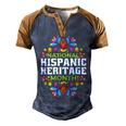 Happy National Hispanic Heritage Month Latino Pride Flag  V2 Men's Henley Shirt Raglan Sleeve 3D Print T-shirt Brown Orange
