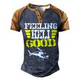 Helicopter Pilot Flight Medic Funny Feeling Good Men's Henley Shirt Raglan Sleeve 3D Print T-shirt Brown Orange
