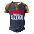 Hotter Than Your Ex Better Than Your Next Funny Boyfriend Men's Henley Shirt Raglan Sleeve 3D Print T-shirt Brown Orange