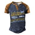 I Am A Dad Grandpa And A Navy Veteran Men's Henley Shirt Raglan Sleeve 3D Print T-shirt Brown Orange