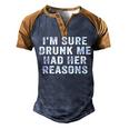 Im Sure Drunk Me Had Her Reasons Funny Retro Vintage Men's Henley Shirt Raglan Sleeve 3D Print T-shirt Brown Orange