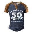 It Took Me 50 Years To Look This Good -Birthday 50 Years Old Men's Henley Shirt Raglan Sleeve 3D Print T-shirt Brown Orange