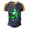 Love Gnomes Irish Shamrock St Patricks Day Four Leaf Clover  Men's Henley Shirt Raglan Sleeve 3D Print T-shirt Brown Orange