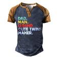 Mens Funny Dad Of Twins Cute Twins Maker Daddy Of Twins 2022  Men's Henley Shirt Raglan Sleeve 3D Print T-shirt Brown Orange