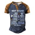 Navy Veteran - 100 Organic Men's Henley Shirt Raglan Sleeve 3D Print T-shirt Brown Orange