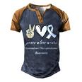 Peace Love Cure Waldenstroms Macroglobulinemia Awareness  Men's Henley Shirt Raglan Sleeve 3D Print T-shirt Brown Orange