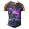 Pink Football Helmet  Men Boys Tackle Breast Cancer  Men's Henley Shirt Raglan Sleeve 3D Print T-shirt Brown Orange