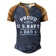 Proud Navy Dad Men's Henley Shirt Raglan Sleeve 3D Print T-shirt Brown Orange