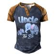 Soon Uncle To Be Elephants For Baby Shower Gender Reveal Men  Men's Henley Shirt Raglan Sleeve 3D Print T-shirt Brown Orange
