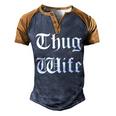 Thug Wife V3 Men's Henley Shirt Raglan Sleeve 3D Print T-shirt Brown Orange