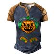 Video Games Halloween Jack O Lantern Gamer Boys Kids Men  Men's Henley Shirt Raglan Sleeve 3D Print T-shirt Brown Orange