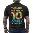 10Th Birthday This Girl Is Now 10 Double Digits Gift Men's Crewneck Short Sleeve Back Print T-shirt