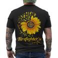 Firefighter Sunflower Love My Life As A Firefighters Wife Men's Crewneck Short Sleeve Back Print T-shirt