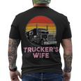 Trucker Truckers Wife Retro Truck Driver Men's Crewneck Short Sleeve Back Print T-shirt