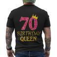 70 Years Old Birthday Queen Girl 70Th Birthday Pink Premium Men's Crewneck Short Sleeve Back Print T-shirt