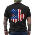 American Flag Heart 4Th Of July Usa Patriotic Pride Men's Crewneck Short Sleeve Back Print T-shirt