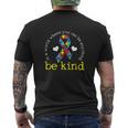 Autism Awareness Kindness Ribbon Heart Tshirt Men's Crewneck Short Sleeve Back Print T-shirt