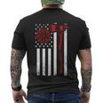 Axe Fire Dept American Flag Thin Red Line Men's Crewneck Short Sleeve Back Print T-shirt