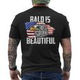 Mens Bald Is Beautiful July 4Th Eagle Patriotic American Vintage Men's Back Print T-shirt