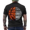 Basketball Faith All Things Through Christ Men's Crewneck Short Sleeve Back Print T-shirt
