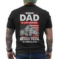 Being Dad Is An Honor Being Papa Is Priceless Usa American Flag Men's Crewneck Short Sleeve Back Print T-shirt