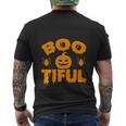 Boo Tiful Pumpkin Halloween Quote Men's Crewneck Short Sleeve Back Print T-shirt