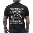 Camping Cool Tenting Campfire Camp Hiking Trekking Camping Men's T-shirt Back Print