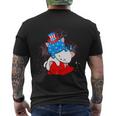 Cat Lovers American Flag 4Th Of July Funny Men's Crewneck Short Sleeve Back Print T-shirt
