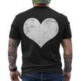 Cute Heart Valentines Day Vintage Distressed Men's Crewneck Short Sleeve Back Print T-shirt