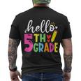 Cute Hello Fifth Grade Outfit Happy Last Day Of School Great Gift Men's Crewneck Short Sleeve Back Print T-shirt