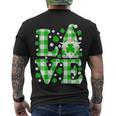 Cute Love St Patricks Day Lucky Shamrock Gnome Men's Crewneck Short Sleeve Back Print T-shirt