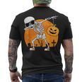 Dabbing Skeleton Halloween Pumpkin Skeleton Men's T-shirt Back Print