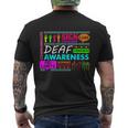 Deaf Awareness Sign Deafness Hearing Loss Warrior Tshirt Men's Crewneck Short Sleeve Back Print T-shirt