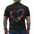 Dog Mom Dad Puppy Love Dogs Paw Print Heart Tie Dye Design Tshirt Men's Crewneck Short Sleeve Back Print T-shirt