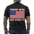 Donald Trump Won Get Over It Usa Flag 45Th President Tshirt Men's Crewneck Short Sleeve Back Print T-shirt