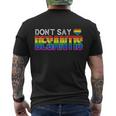 Dont Say Desantis Anti Liberal Florida Say Gay Lgbtq Pride Men's Crewneck Short Sleeve Back Print T-shirt