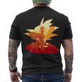 Dragon Fighter Silhouette Illustration Tshirt Men's Crewneck Short Sleeve Back Print T-shirt