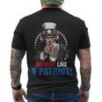 Drinkin Like A Patriot 4Th Of July Uncle Sam Men's Crewneck Short Sleeve Back Print T-shirt