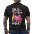First Day Of School Little Miss 1St Grader Girls Gift Men's Crewneck Short Sleeve Back Print T-shirt